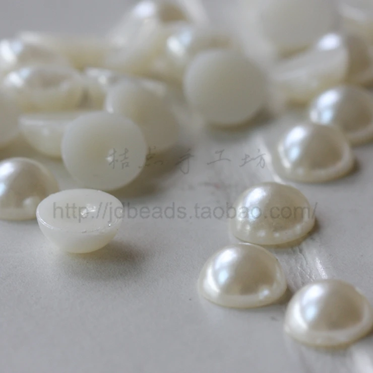 Craft Supply DIY ABS Pearl Half Round-Cabochons-Cab