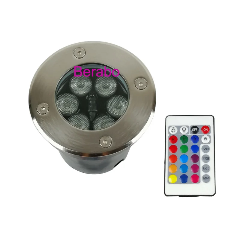 Wasserdichte LED-Gartenleuchte Unterirdisch 3W6W18W IP67 Außenbereich Eingebaute Gartenweg-Spotleuchte Fernbedienung RGB LED Bodeneinbauleuchte – Detail 8