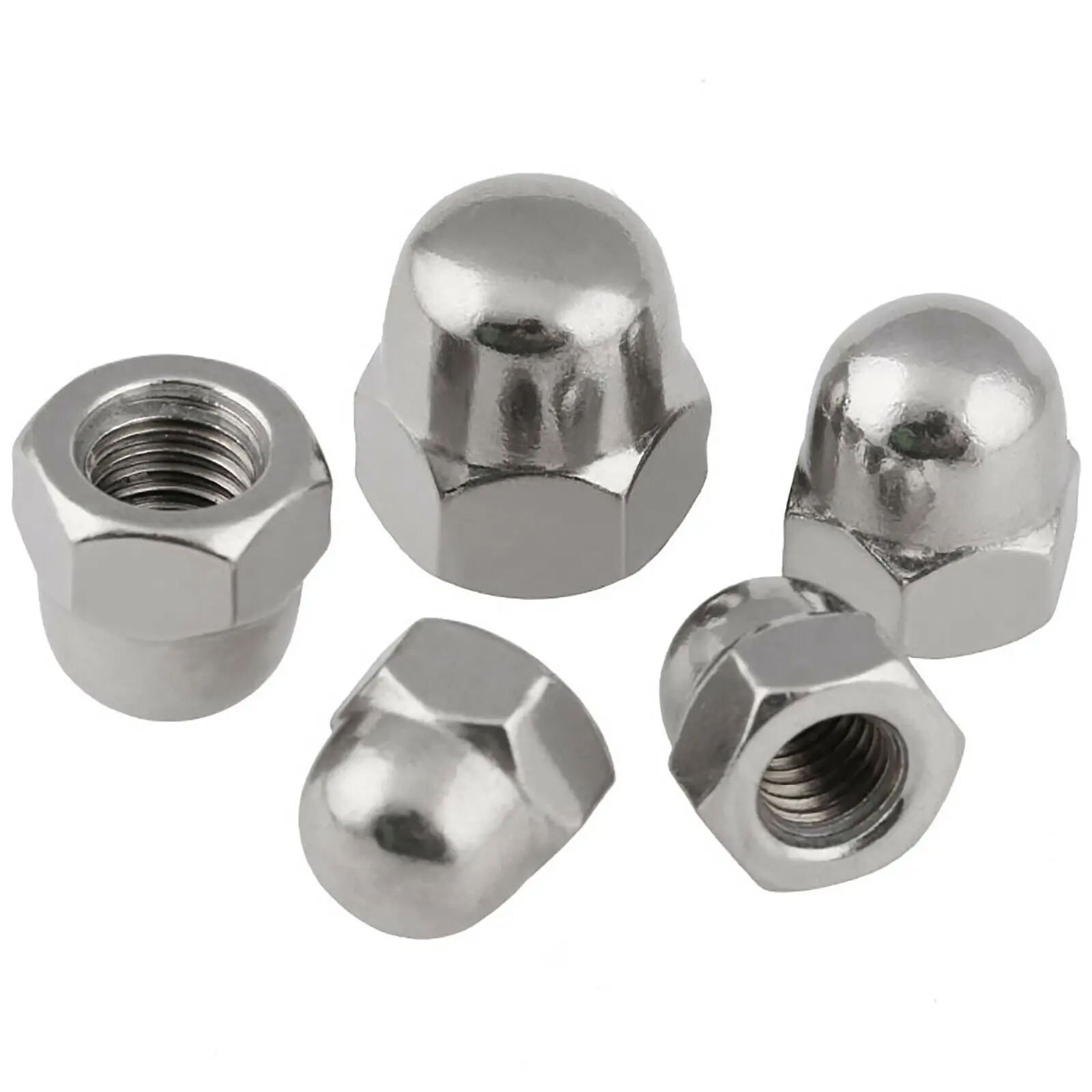 

M10*1.25/M12*1.25mm Fine Thread Hex Acorn Nut 304 Stainless Steel DIN1587 Hexagon Decorative Semicircle Cap Cover Nut Dome Nut