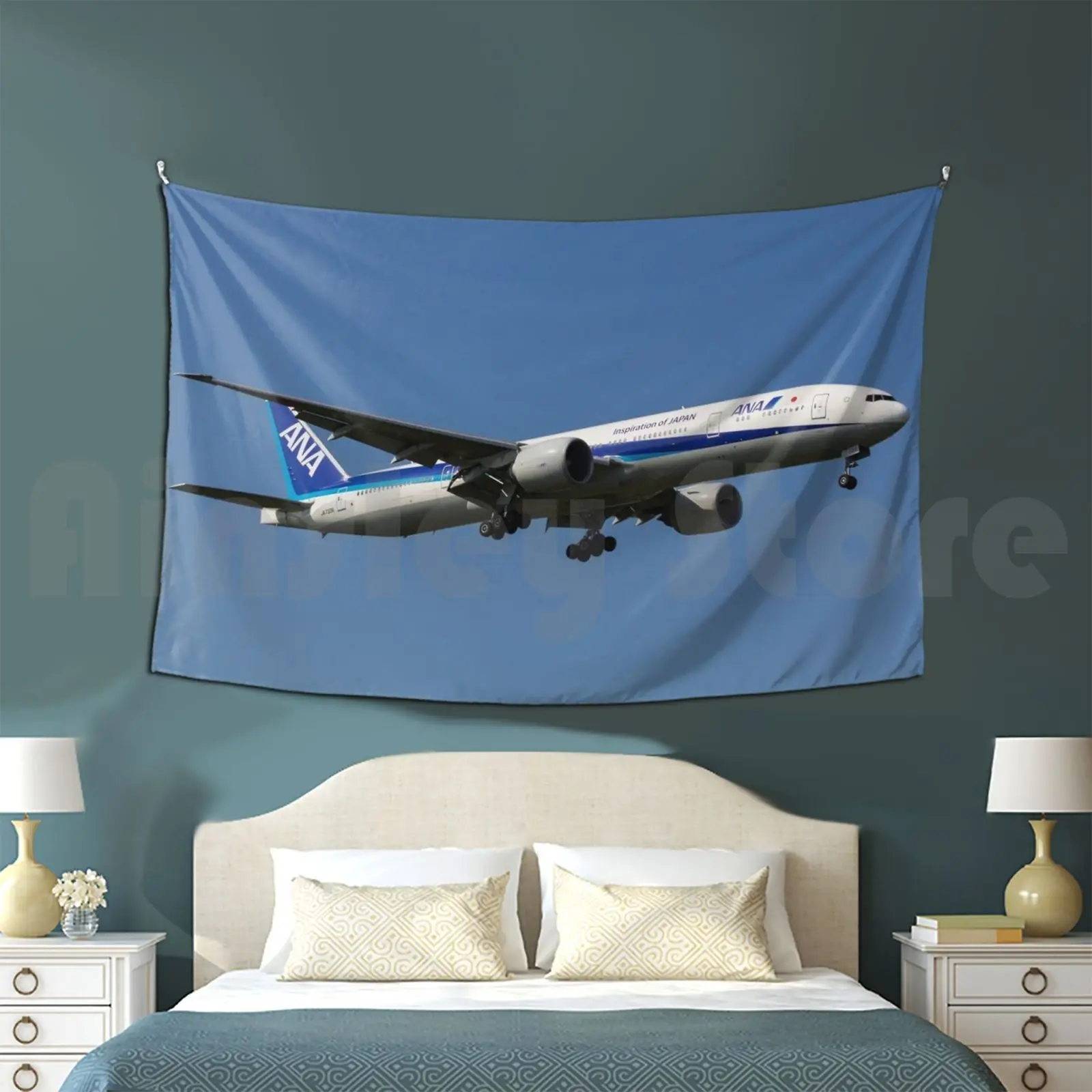 All Nippon Airways Boeing 777 Tapestry Living Room Bedroom Ana All Nippon Airways All Nippon Airways Boeing 777 All Nippon