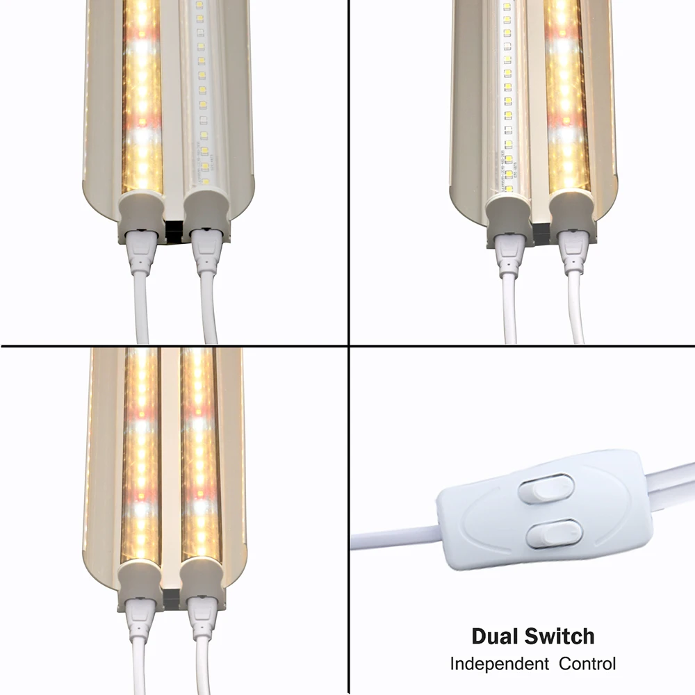 Imagem -04 - Full Spectrum Led Grow Lâmpada Lâmpada de Crescimento de Tubo Interior para Plantas Tenda Crescente Fitolampy Phyto Seed Lâmpada de Crescimento de Flor 100w