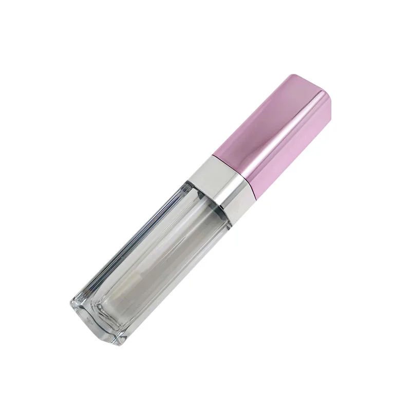 

50pcs 5ml Square Purple Lip Gloss Tube Empty Cosmetic Lip Glaze Bottle Clear Lipgloss Tube With Wand