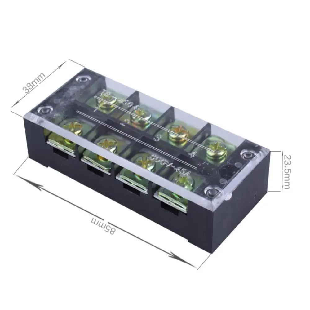 European-Style Wiring TB-4504 Universal Terminal TB Series Wiring Board 45A 4-Bit 4 Square Terminal Blocks row 600A