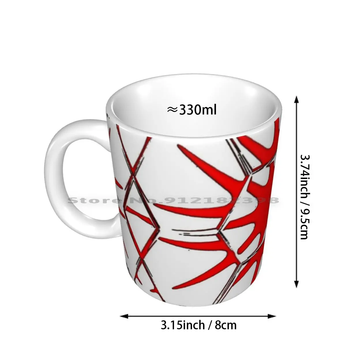 Abstract-Sphere Ceramic Mugs Coffee Cups Milk Tea Mug Ball Designs Red Star Cool Abstract Art Template Abstract Shape Symbol