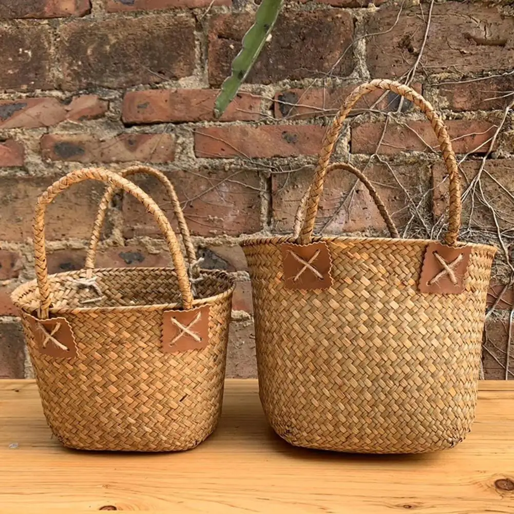 Rattan Box Versatile Waterproof Portable Tasteless Outdoor Picnic Basket Fine Workmanship Handmade Natural Case Easy to Clean