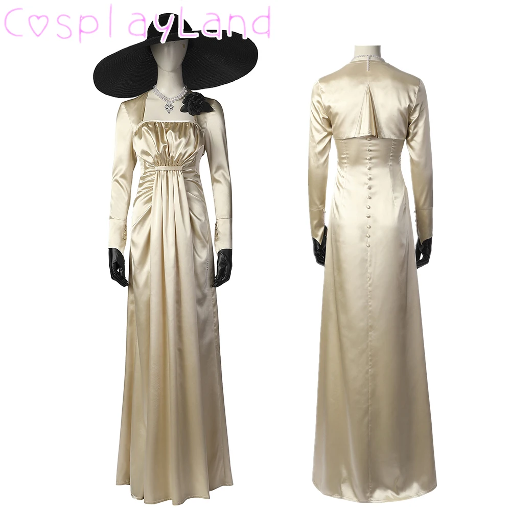 

Hot Game RE Village Alcina Dimitrescu Dress Halloween Cosplay Alcina Costume Middle Ages Evening Party Outfit Women Suit