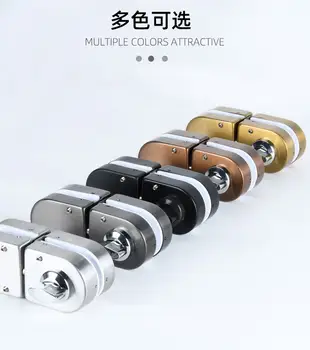 Bezrámový zámek na dveře z tvrzeného skla, kancelářský otvor bez otvoru, zámek na dveře z titanu a růžového zlata, západka, zámek z tvrzeného skla, otvor bez otvoru 8 nejlepší prodej Zámky skleněných dveří bez vrtání - №4