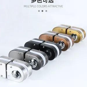 Khóa cửa kính nóng tính không khung, khóa không có lỗ văn phòng, khóa vàng hồng, đóng mặt đất, titan 8 Cửa khóa vàng bán hàng chính - №6