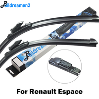 Buildreamen2 Car Accessories Wiper Blade Windscreen Rubber Wiper For Renault Espace Fit Push Button / Side Pin Arms 2003-2018