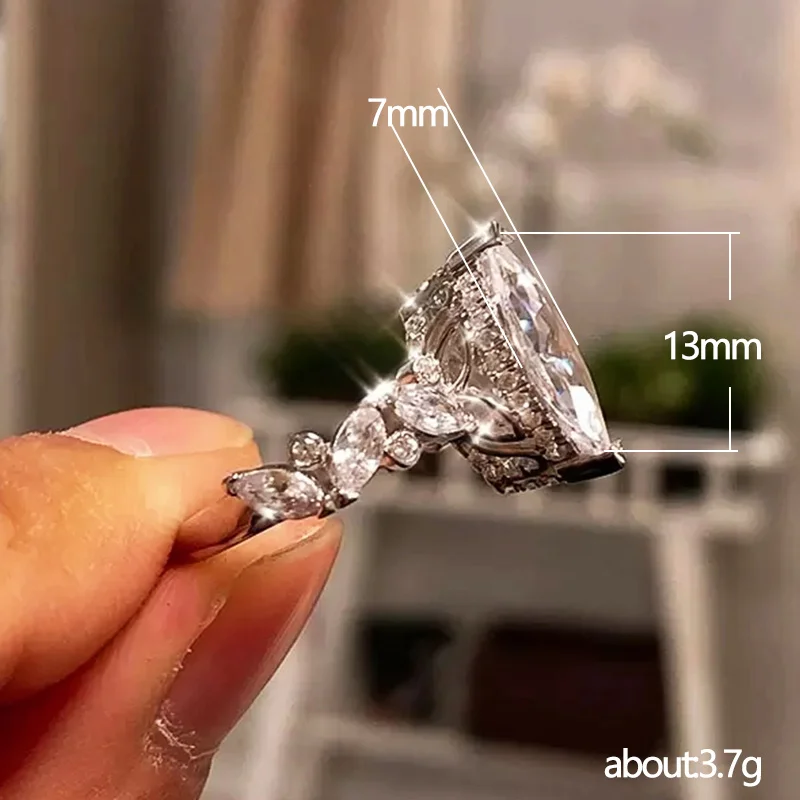 CAOSHI Trendy Modern Style Wedding Rings for Women Marquise Zirconia Fashionable Design Lady Proposal Rings Accessories Jewelry