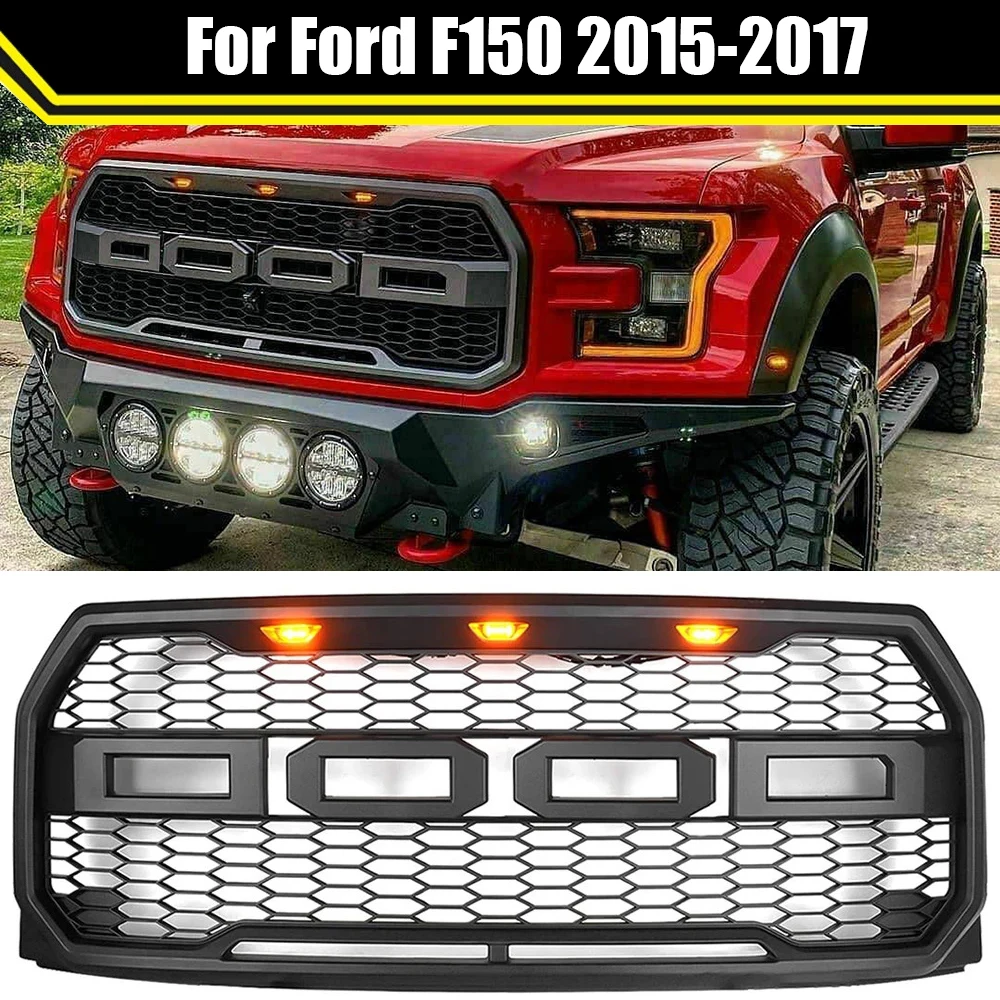 

Car Modified For F150 Raptor Grill For F-150 2015 2016 2017 Front Grill Trim Front Bumper Grilles Mesh Raptor Racing Grills Mesh
