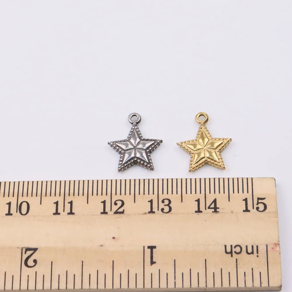 5 sztuk odlew ze stali nierdzewnej 12mm gwiazda Charms wisiorek naszyjnik DIY kolczyki bransoletki nieblaknące bezbarwne