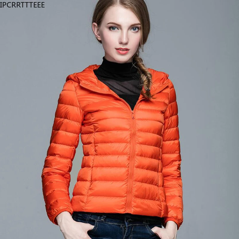 Chaqueta acolchada de plumón para mujer, abrigo ligero y portátil, de talla grande, para otoño e invierno, 2023