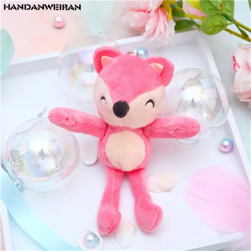 1PCS 13CM Fox Plush Toy Girl Heart Long Legs Doll Pendant  Animal Fill Pendant For Girls&Boys&Childs Christmas Gift