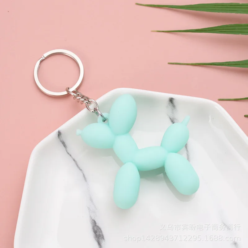 New Fashion Three-Dimensional Cute Balloon Dog Keychain Key Ring Creative Cartoon Mobile Phone Bag Car Pendant Fun Keychain