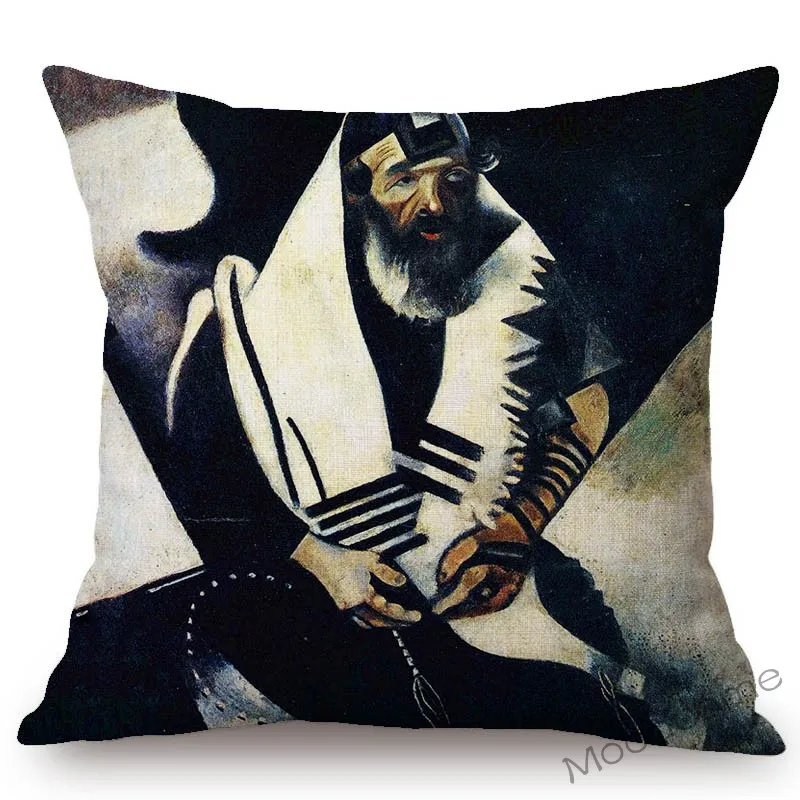 Modern Oil Painting Art Surrealism Cubism Impressionism Marc Chagall Famous Artwork Pillow Case Birthday Violinist Cushion Cover