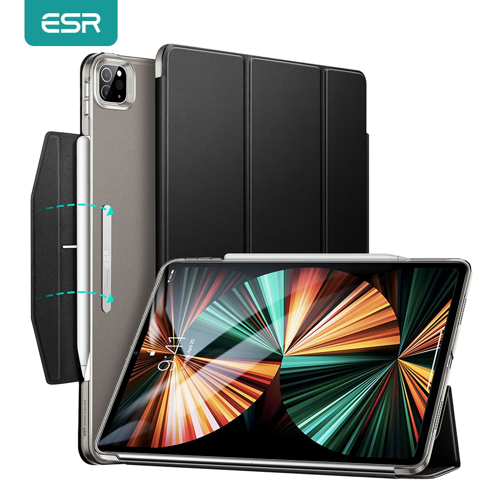 

Тройной умный чехол ESR для iPad Pro 11 2021, чехол-подставка с застежкой для iPad Pro 12,9 2021, чехол с функцией автоматического сна/пробуждения для iPad Pro