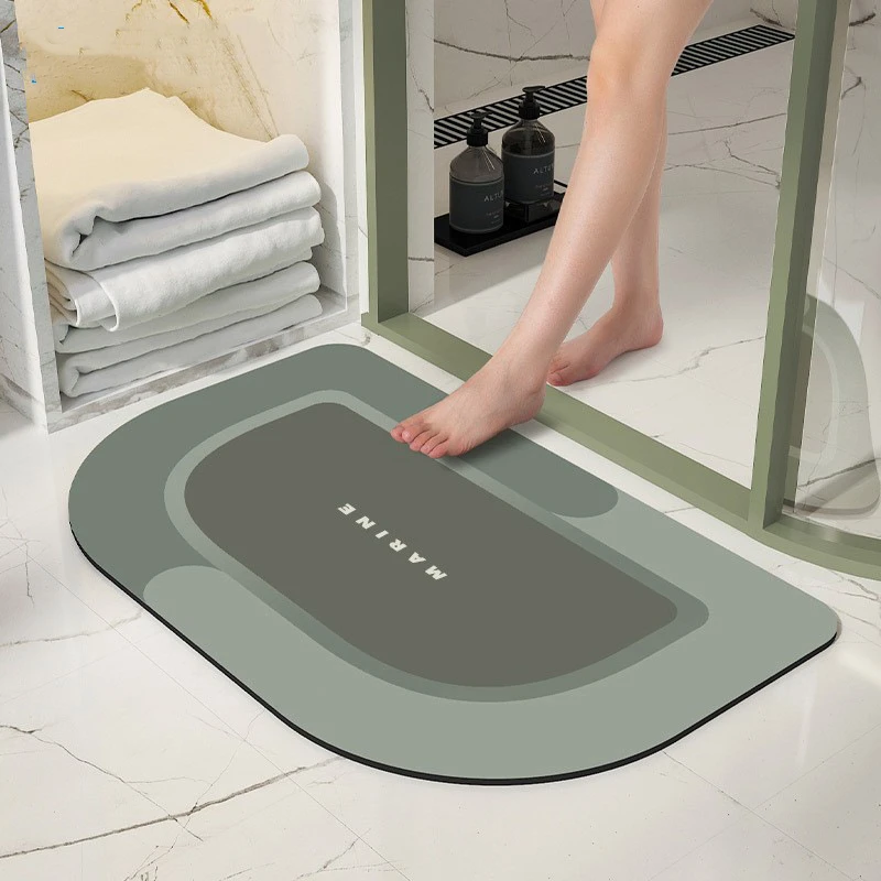 

Super Absorbent Oval Bath Mat Anti-slip Mat Diatom Mud Quick Drying Feet Toilet Floor Mat Soft Tub Doorway Entrance Door Carpet