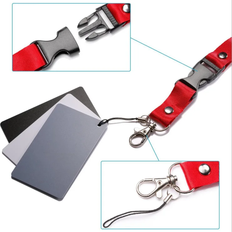 3 в 1 Белые Черные Серые Карты баланса 18 градусов Серые Карты Размер S с шейным ремешком аксессуары для фотосъемки цифровых камер