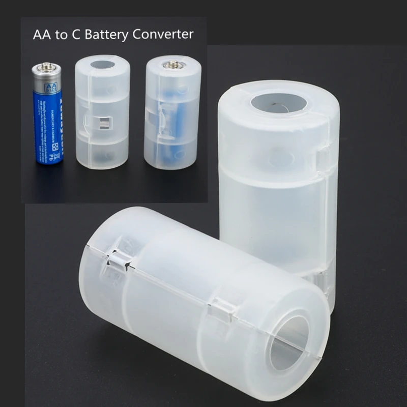 2 قطعة AAA إلى AA / AA إلى C حجم بطارية المنزلية تحويل المنزل مصغرة بطارية محول رحلة كبيرة قوة Bettery أصحاب