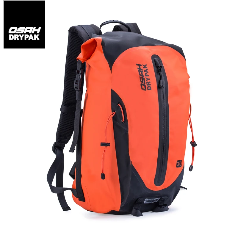 OSAH Waterproof Outdoor 30L Backpack Dry Bag Water Resistant Heavy Duty Roll-Top Closure Cushioned Padded Back Panel Diving