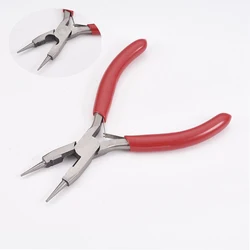 Carbon Steel Round Nose Pliers Hand Tools Polishing Jewelry Making Tools 12.4x8.2x0.9cm