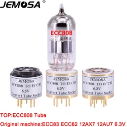 1PC 9Pin Tube Socket ECC808 TO ECC83 ECC82 12AX7 12AU7 6.3V  DIY Audio Amplifier Convert Socket Adapter