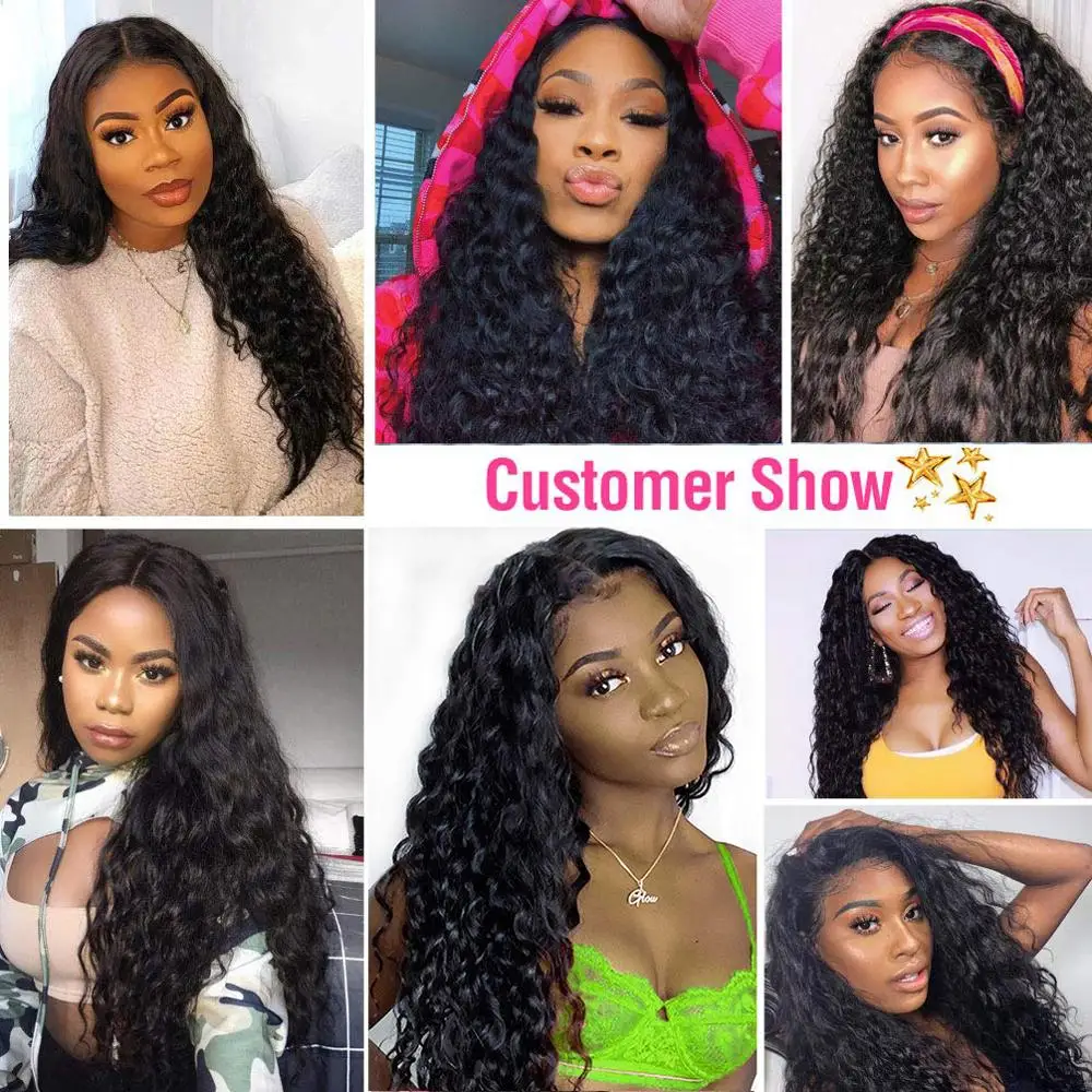 4x4 Lace Closure Wig Indian Water Wave Wig Lace Front Human Hair Wigs Pre Plucked Lace Frontal Wig Deep Curly Human Hair Wigs