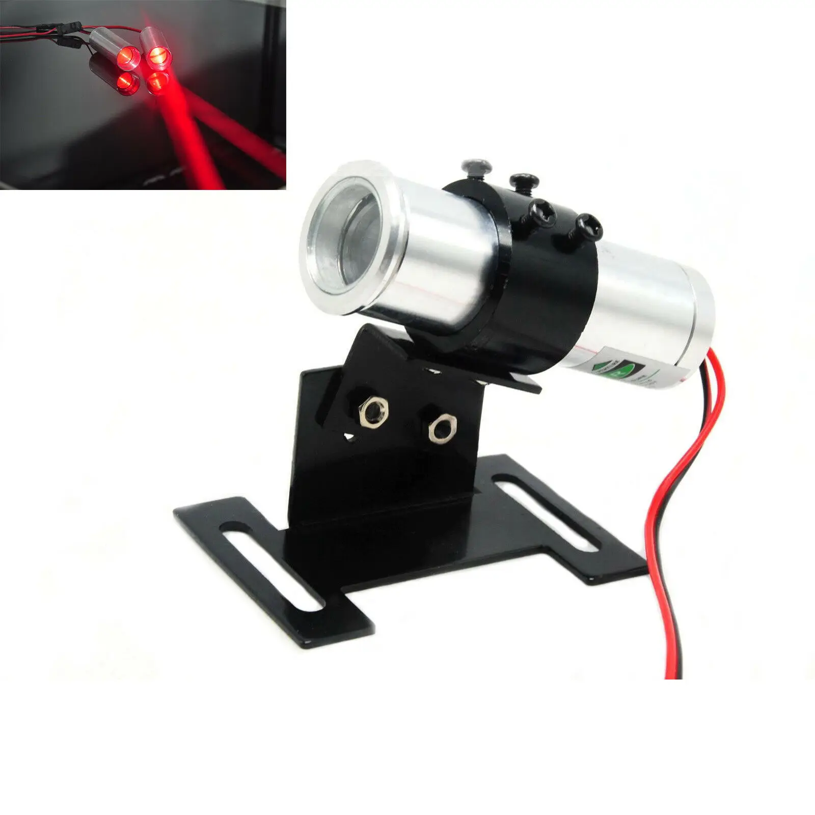 1x 3.6-4.2V 660nm 130mW Red Laser Module Dot Thick Beam Bar Stage Light w/Holder