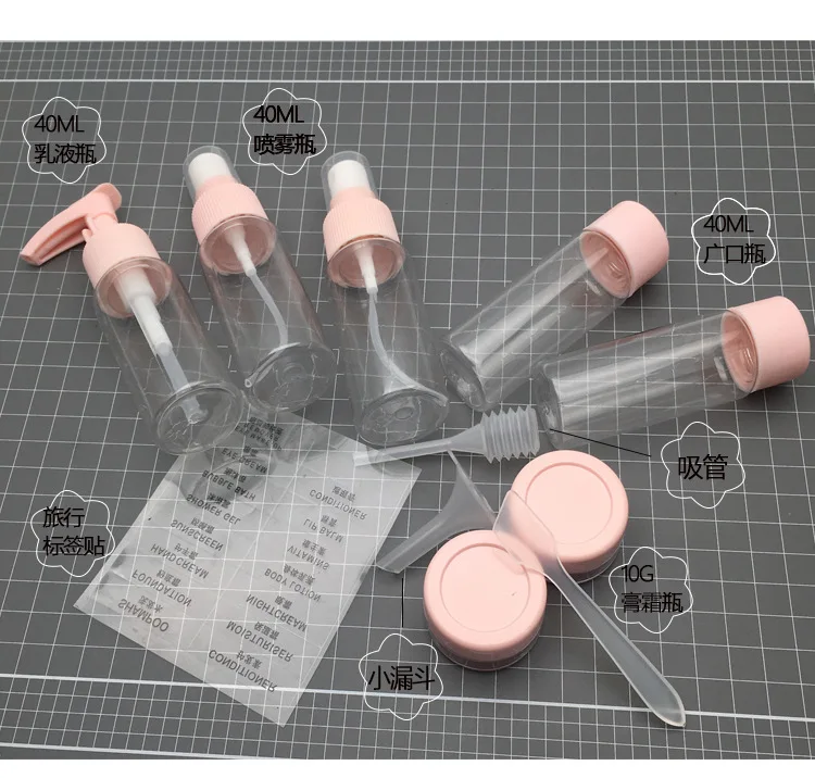 Mini botes de plástico transparente para cosméticos, botes vacíos para cosméticos, crema facial, Kit de viaje, accesorios, 10 unids/set por juego