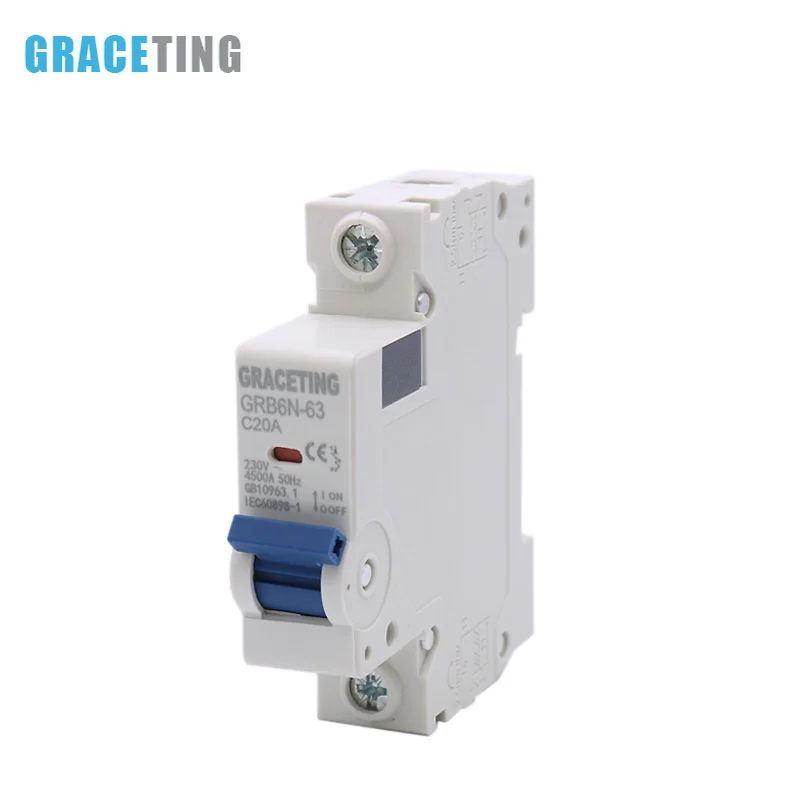 1P 230V~ CType Mini Circuit Breaker Cutout Miniature Household Air Switch MCB Mounting 18mm Din Rail Breaking Laser Printing