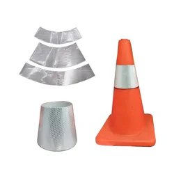 Reflective Safety Cone Sleeve Road Traffic Barrier PVC Reflective Cone Film