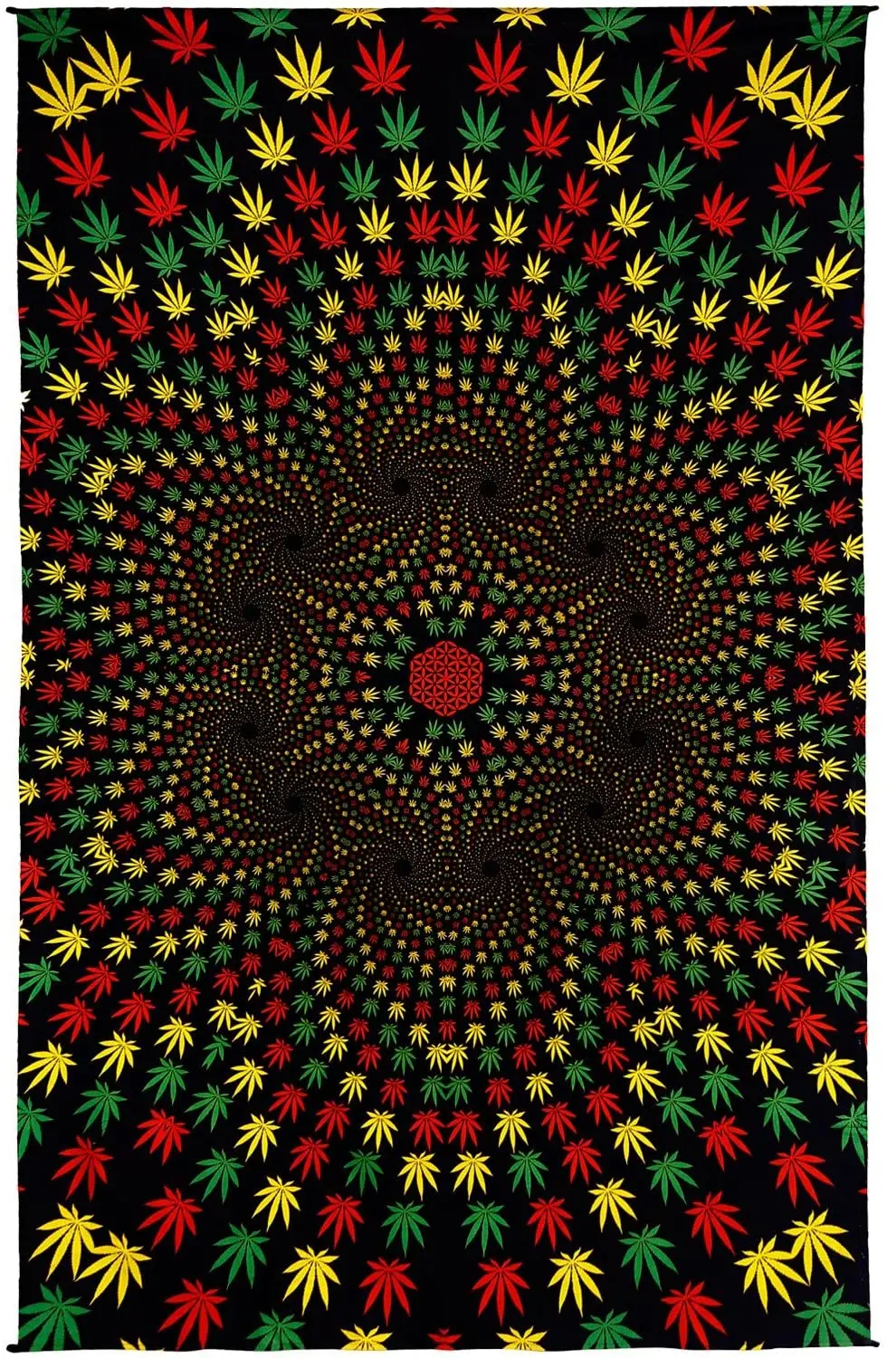 3D Weed Vortex Rasta Tablecloth Art