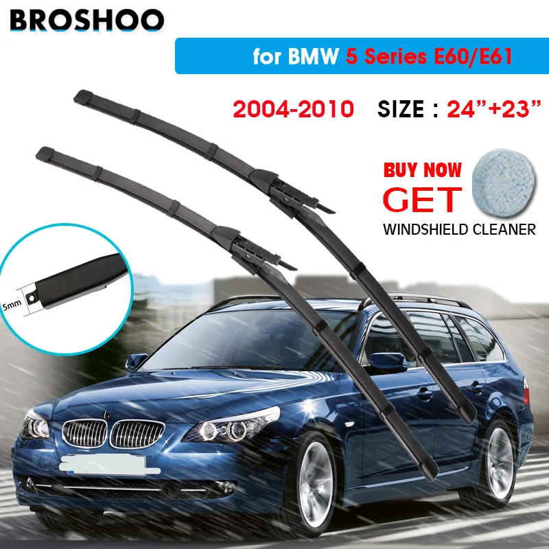 

Car Wiper Blade For BMW 5 Series E60/E61 24"+23" 2004-2010 Auto Windscreen Windshield Wipers Blades Car Equipped Side Pinch Tab