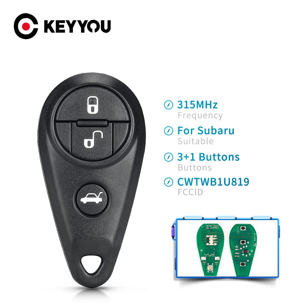 KEYYOU pilot zdalnego sterowania wejście samochodu dla Subaru Forester Impreza Legacy Outback 2013 2012 2011 2009 CWTWB1U819 315Mhz 4 przyciski