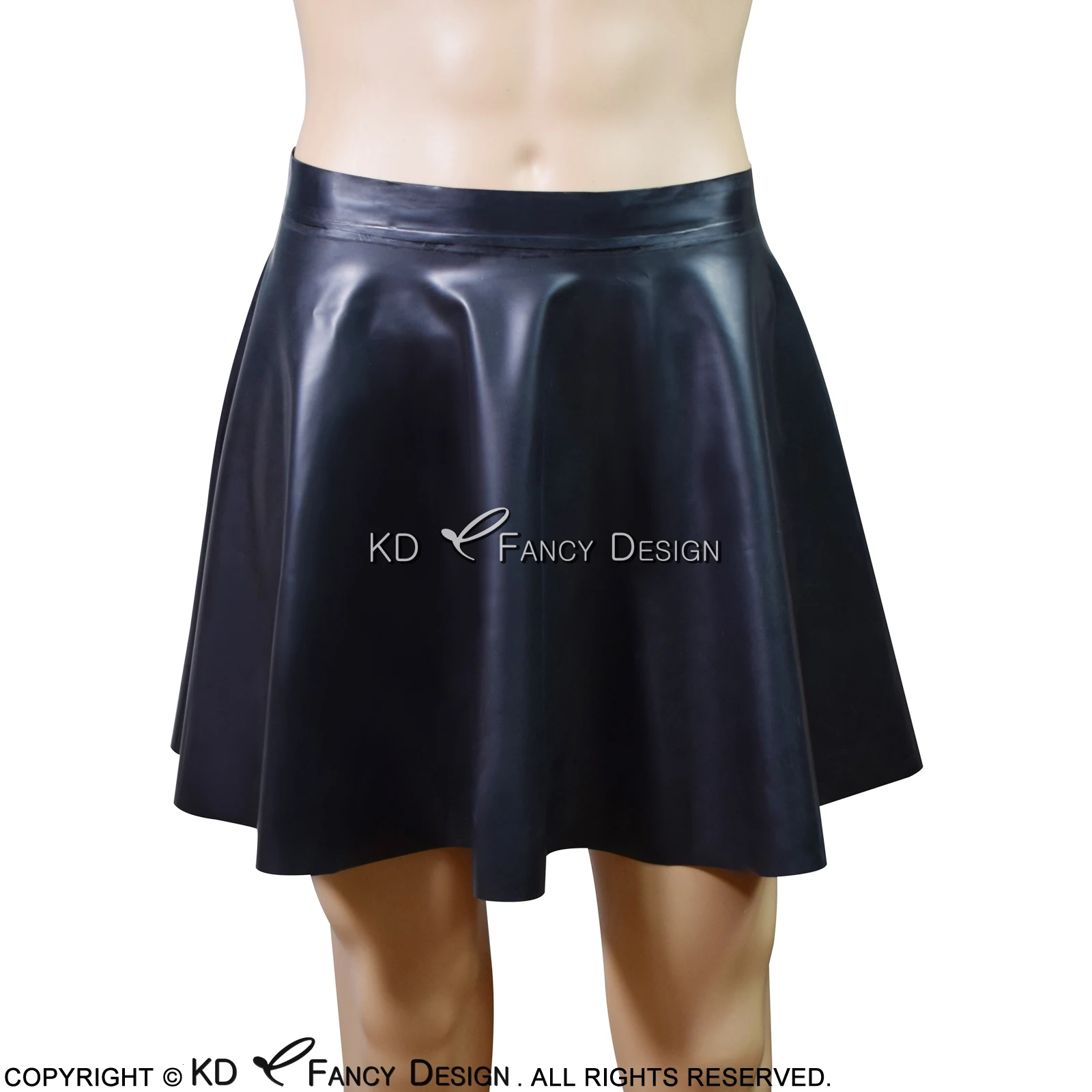 Black Mini Swing Sexy Latex Skirts Short Rubber Bottoms DQ-0021