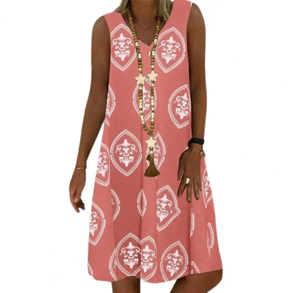 Women's Summer Dress 2022 New Vintage Printed Sleeveless Casual Loose Soft and Comfortable Thin Lightweight Plus Size Dress