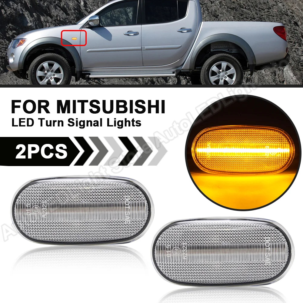 

2Pcs LED Side Marker Blinker Light Turn Signal Lamp For Mitsubishi Triton/L200 2005-2015 Pajero Montero Sport Nativa 2008-2016