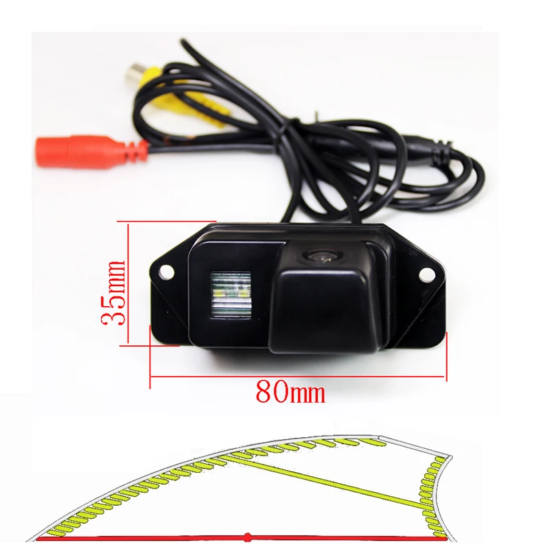 Dynamic Trajectory Tracking Car Rear View Reverse  Backup Camera For Mitsubishi Lancer EX Evolution X Pajero IO Grandis MPV