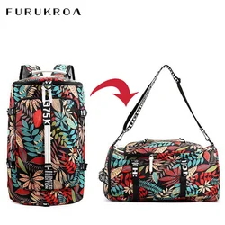 Mochila de ginástica com estampa estilo balde, bolsa esportiva à prova d'água para treino e exercícios, de ombro, para homens e mulheres