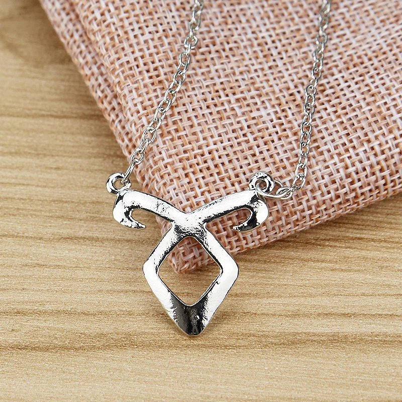 The Mortal Instruments City Of Bones Necklace Angelic Power Rune Shadowhunters Silver Color Symbol Pendant Jewelry Men Wholesale