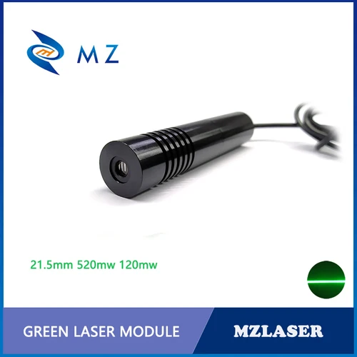 Imagen 2 del producto Módulo láser de línea verde de alta calidad, 520nm, D21.5x110mm, 120mw, 110 grados, láser de línea de grado Industrial para aplicaciones de precisión