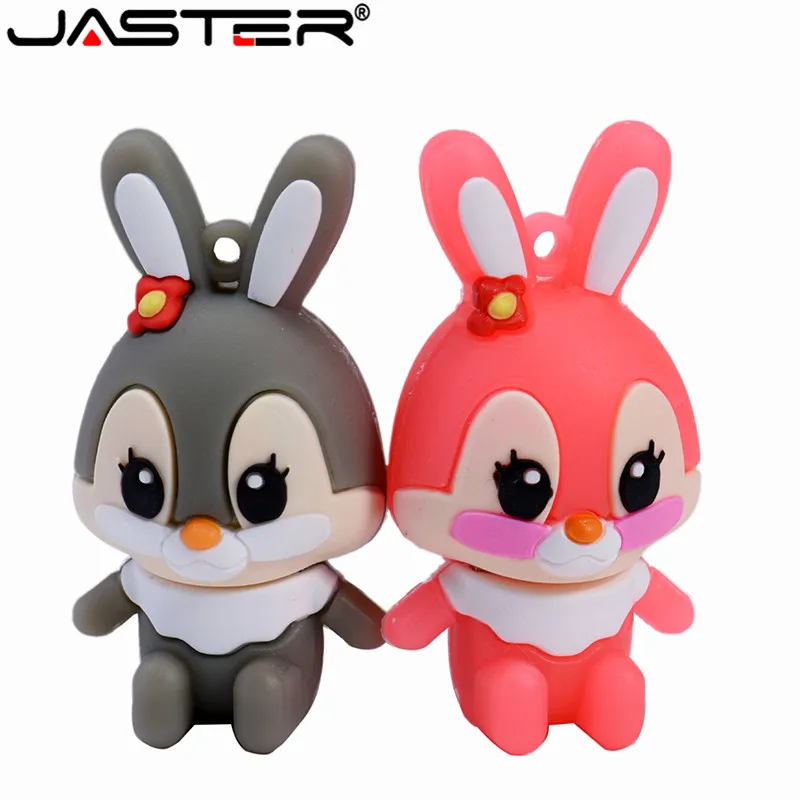 

JASTER Cartoon Rabbit USB Flash Drive 4GB 8GB 16GB 32GB 64GB 128GB Stick Pendrive Thumb U Disk Gift