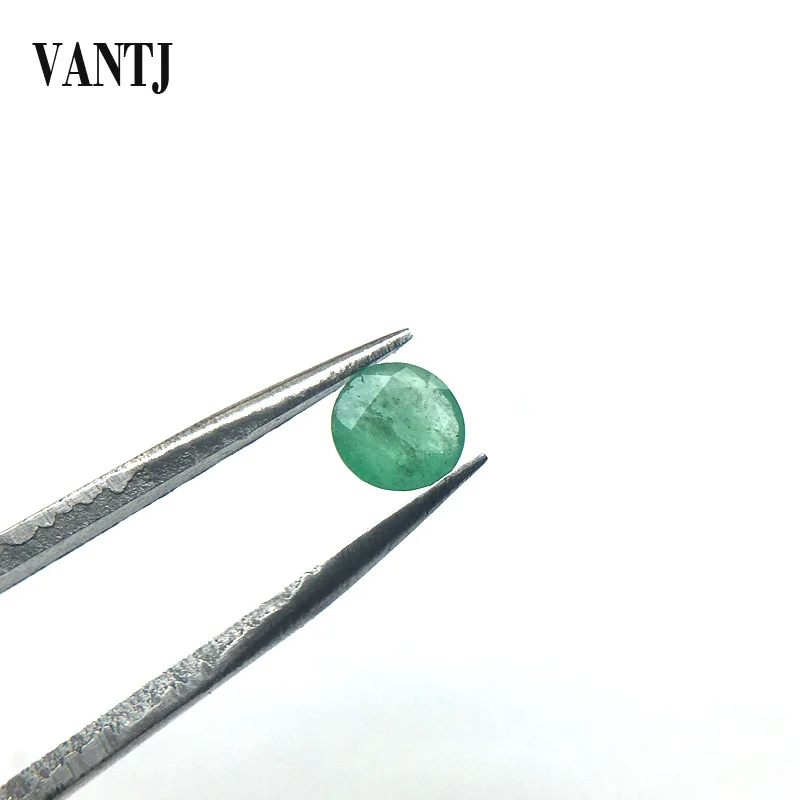 Vantj 100% Natural Emerald Loose Gemstone Round 5MM Specimens Customizable Diy for Silver Gold Women Jewelry Free Shipping