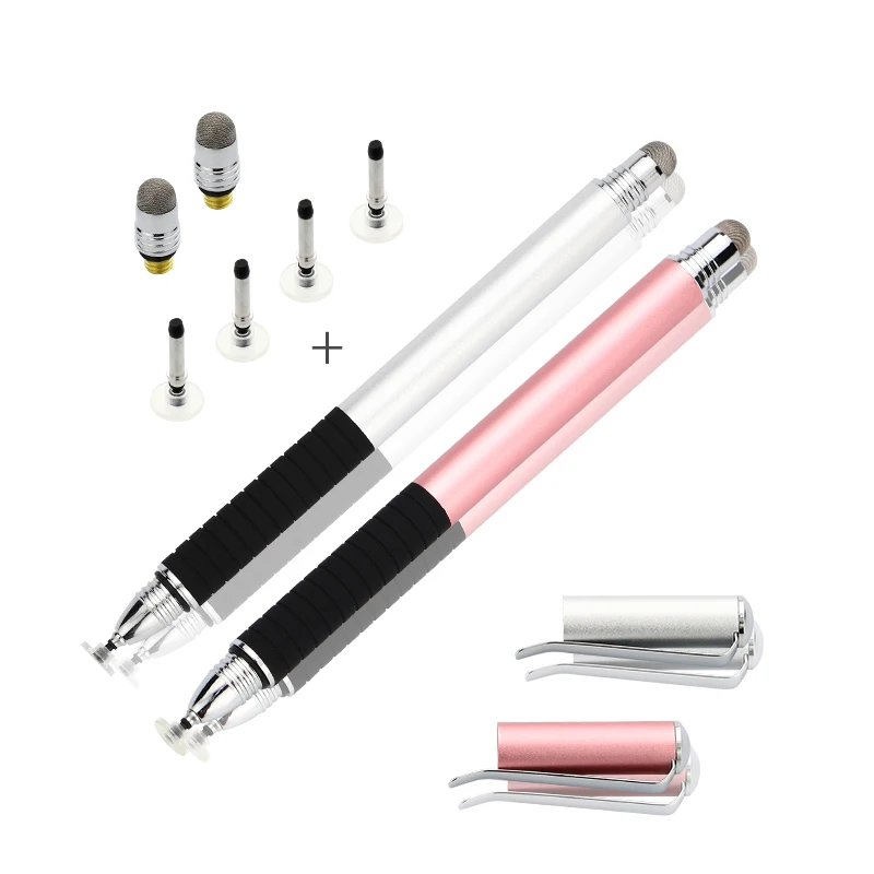 2 in 1 Branded Metall Touch Pen Tablet Stylus Stift mit Clip Custom Logo für Ipad Und Iphone