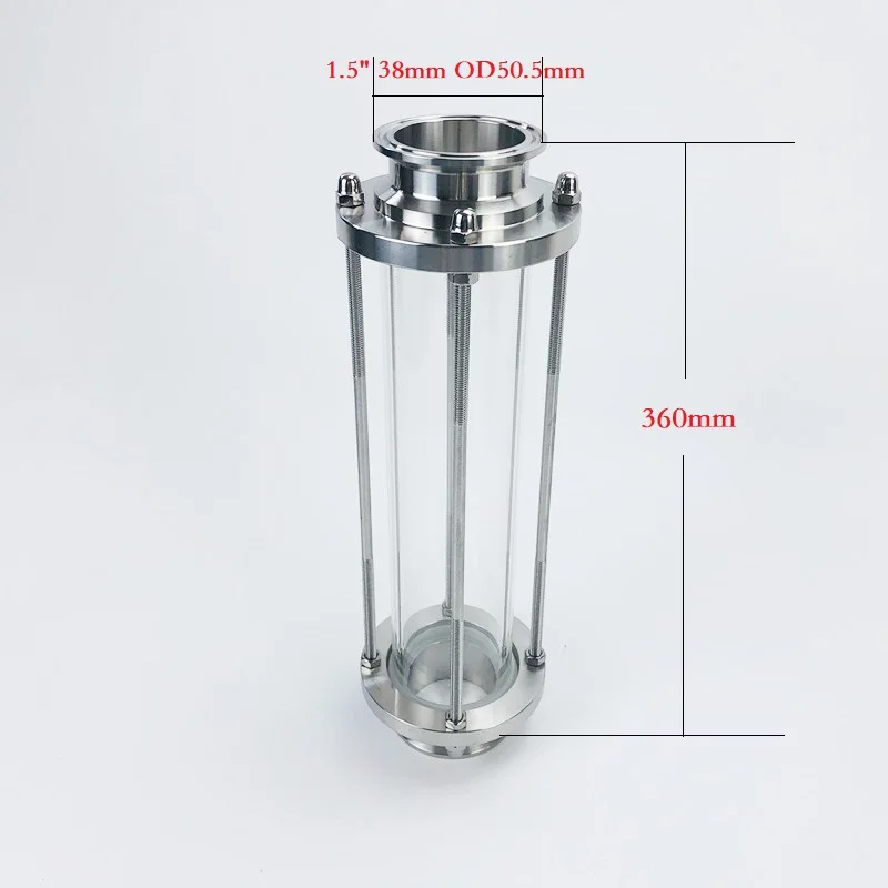 

Long Style 1.5"(38mm)OD50.5 High Quality Flow Sight Glass Dioptr Length 360mm Sight Glass Tower SS304 Sanitary Fitting