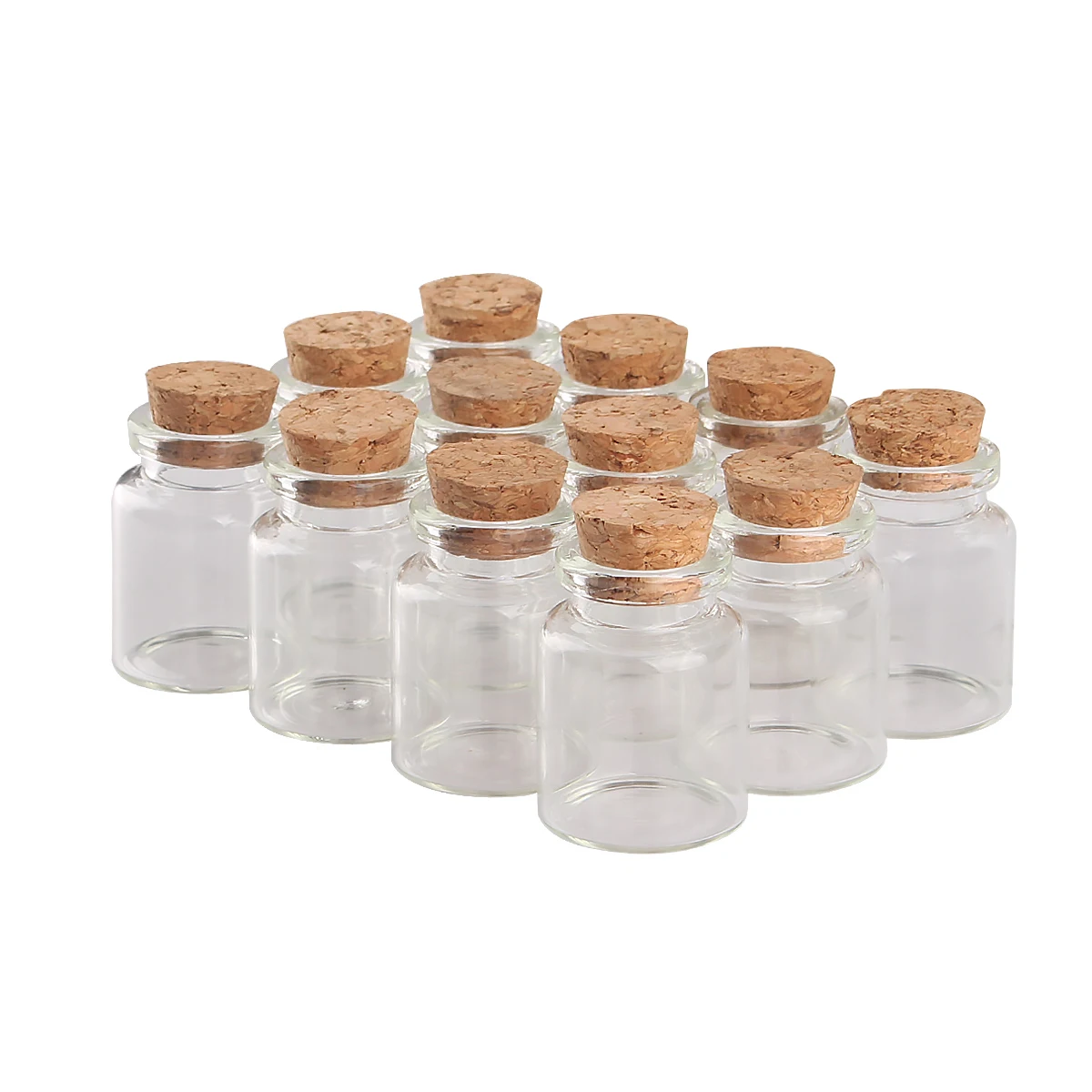 

12 pieces 15ml 30x40mm Transparent Glass Bottles with Cork Stopper Spice Message Bottles for DIY Art Crafts Wedding Favors