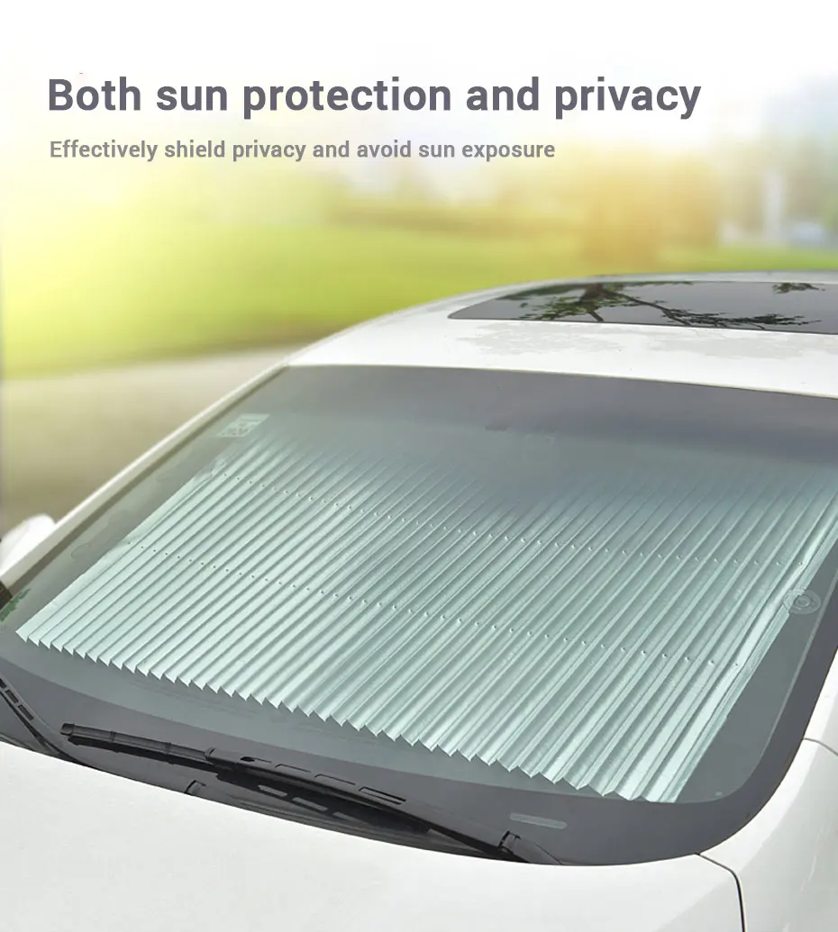BLALION Auto Windschutzscheibe Sonnenschutz Vorhang Einziehbares Set Vorne Hinten Fenster Sonnenschutz Schutz UV Reflektierende Auto Sonnenblende Abdeckung – Detail 8