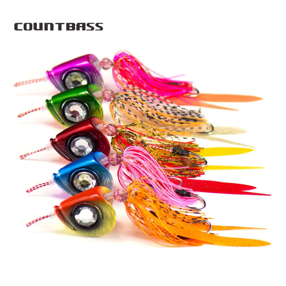 

Countbass Ultimate Slider Jig Tai Rubber Kabura Fishing Lure Rigged VMC Assist Hook Madai Jigging Salty Rubber 5PCS 100g