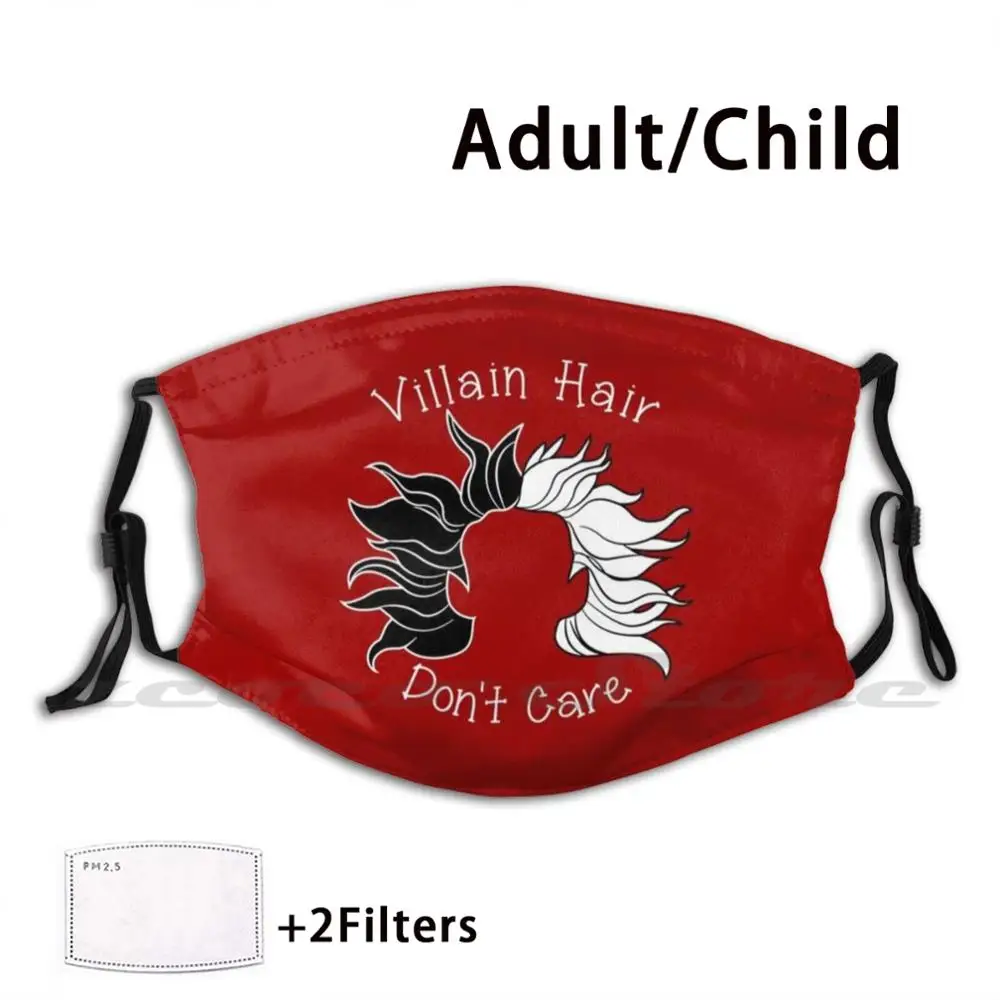 Schurk Haar Niet Care Custom Patroon Wasbare Filter Pm2.5 Volwassen Kinderen Masker 101 Dalmatiërs Cruella De Vil Schurk